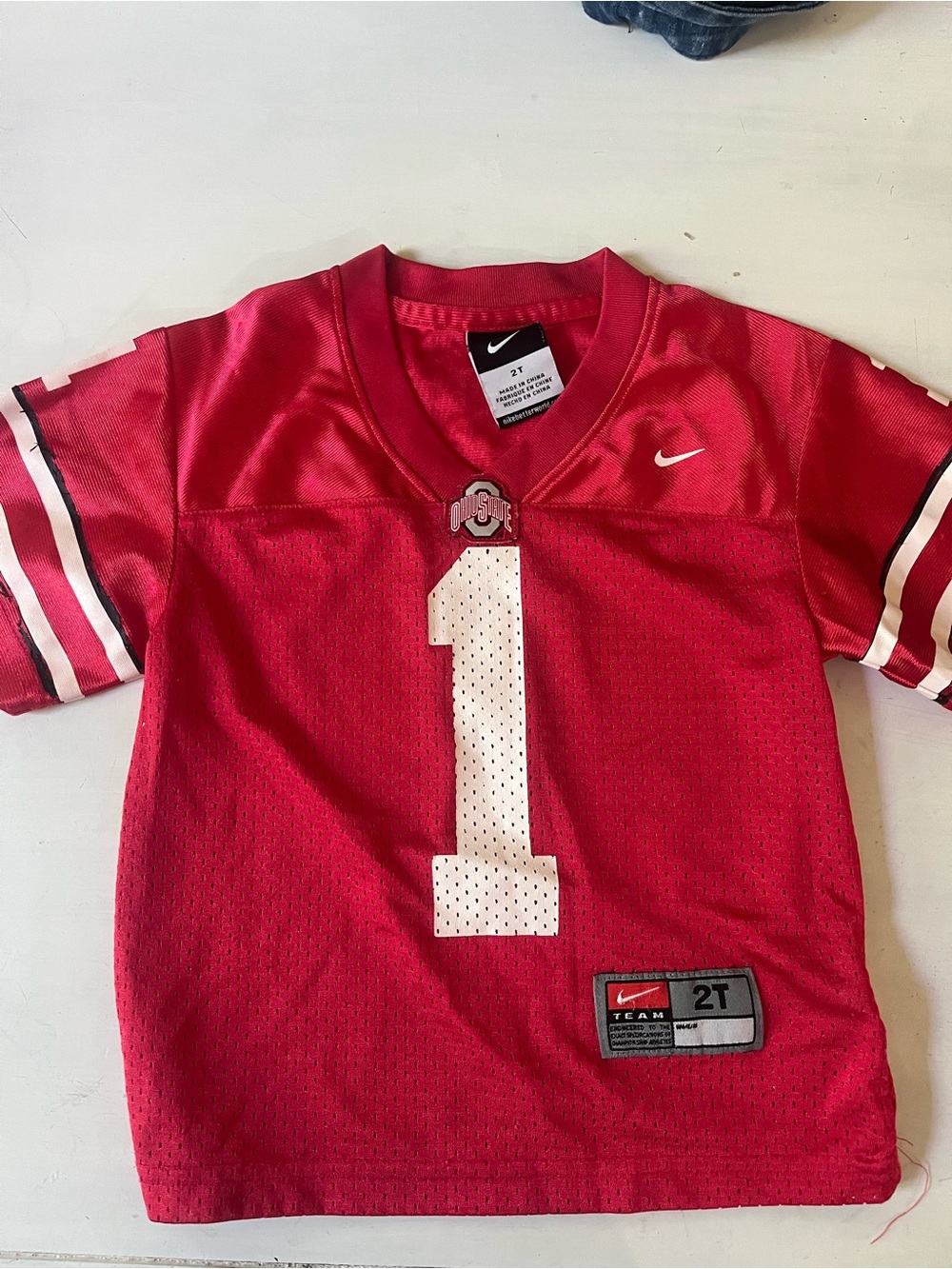 Nike Red Kids' Football Jersey with White #1
